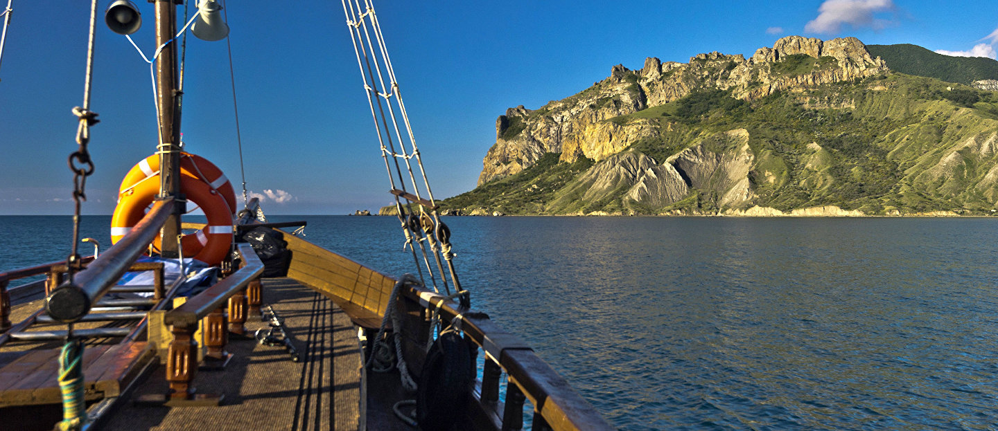 View of Kara-Dag from a pleasure boat