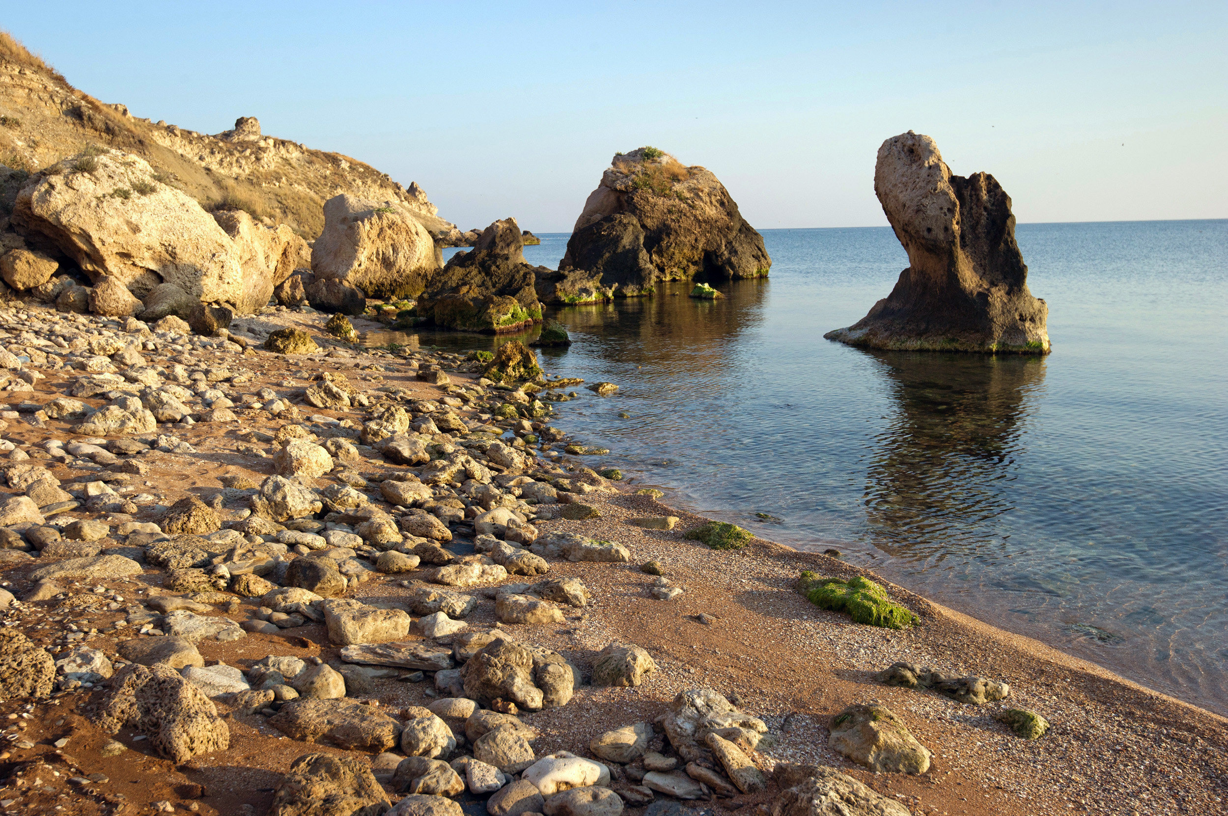 Берег Азовского моря в окрестностях поселка Курортное