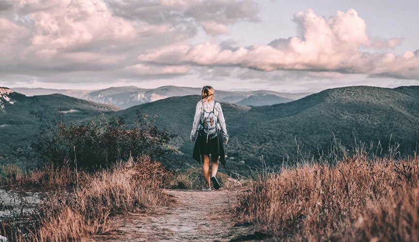 Girl in the Crimean mountains