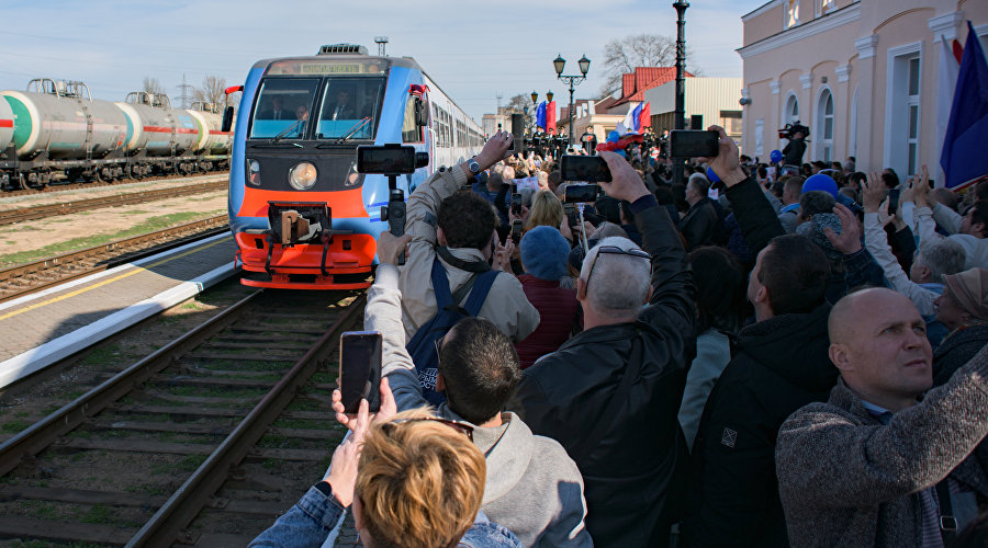 Отправление первого рельсобуса